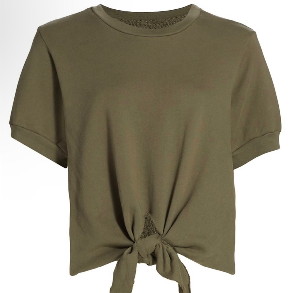 NSF short sleeve front-tie sweatshirt